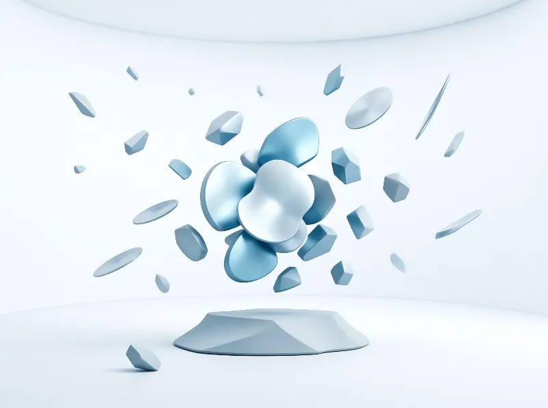 Abstract Blue 3D Composition
