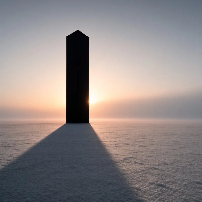 Black Monolith at Sunset