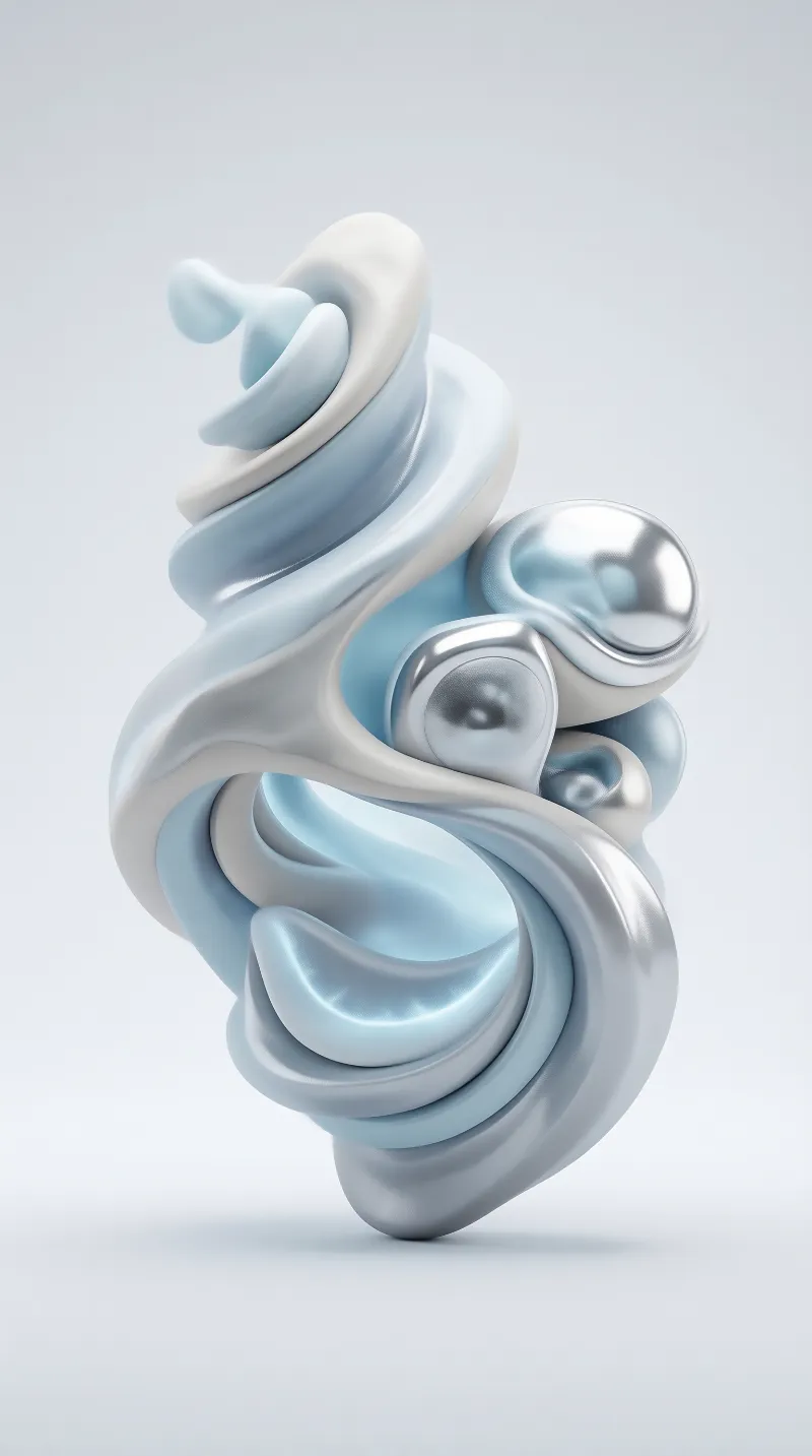 Abstract Blue Liquid Spiral