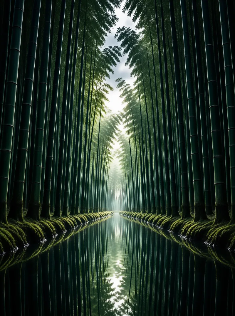 Reflections in Bamboo Forest