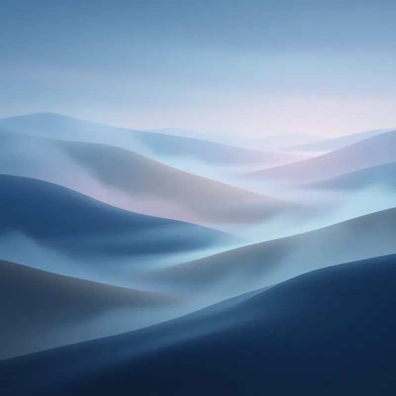 Abstract Blue Wave Landscape