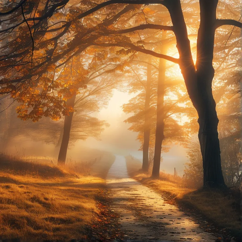 Sunlit Forest Path