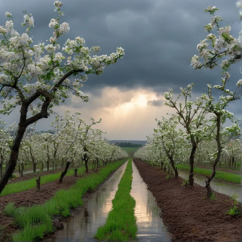 Blooming Orchard Path