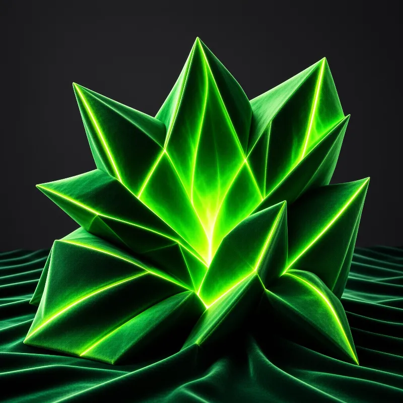 Neon Green Geometric Flower