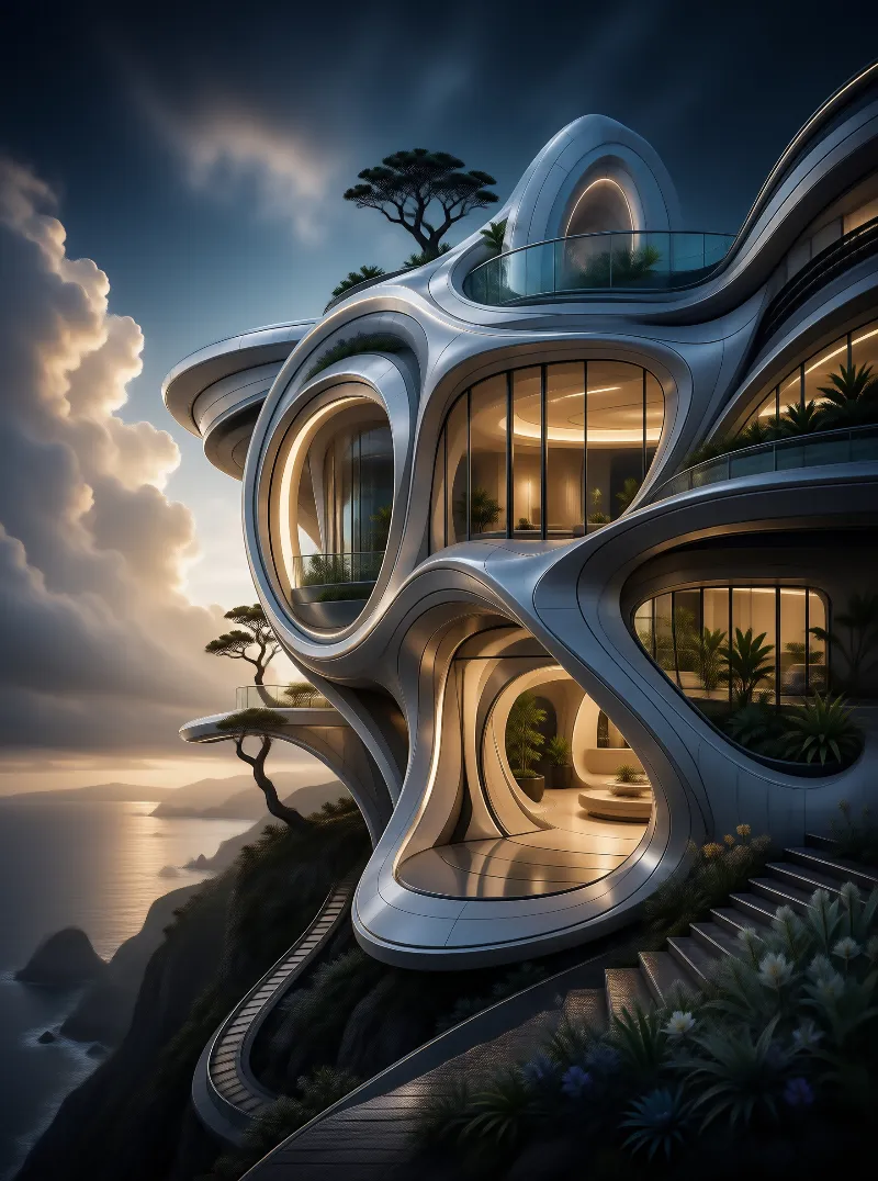 Futuristic Cliffside Villa