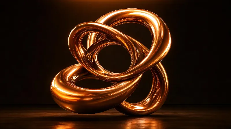 Golden Interwoven Sculpture