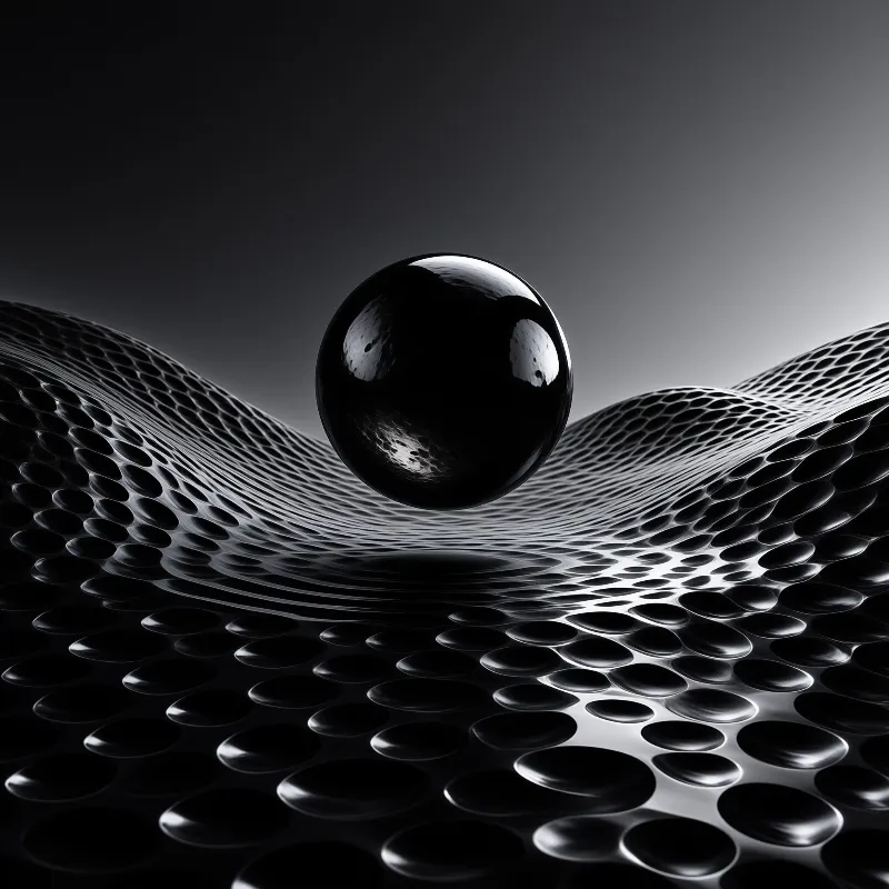 Black Sphere on Textured Grid