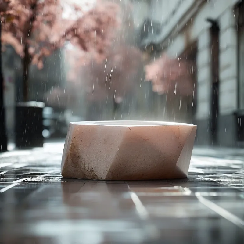 Marble Block in Rain