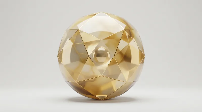 Golden Faceted Sphere