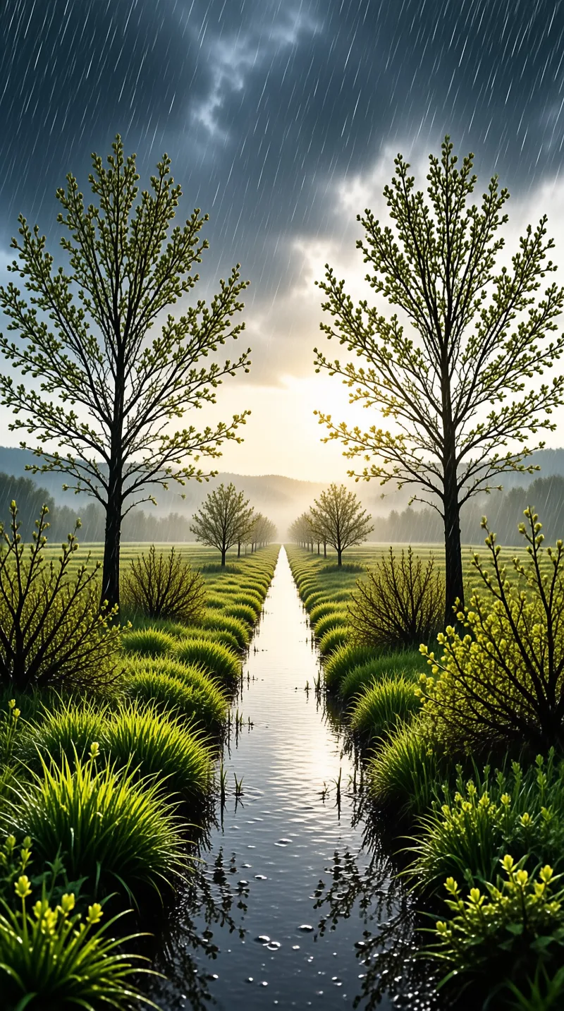 Rainy Path Toward Sunlight