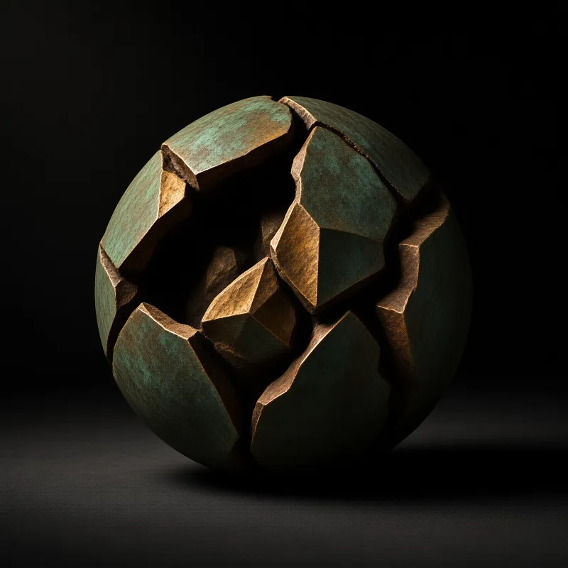 Cracked Patina Sphere