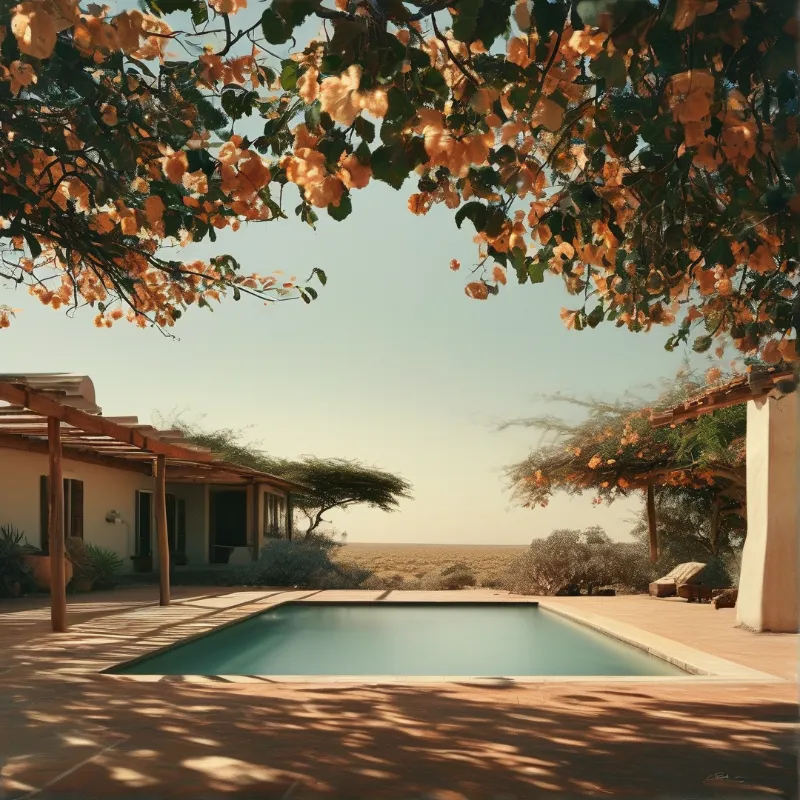 Serene Pool in Autumn