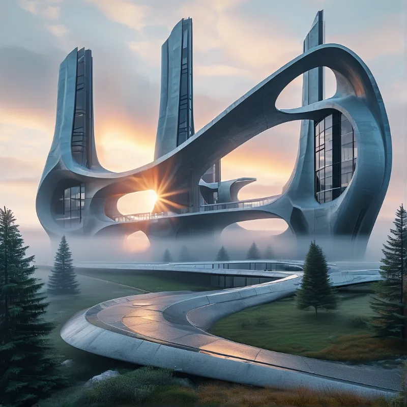 Futuristic Curved Building