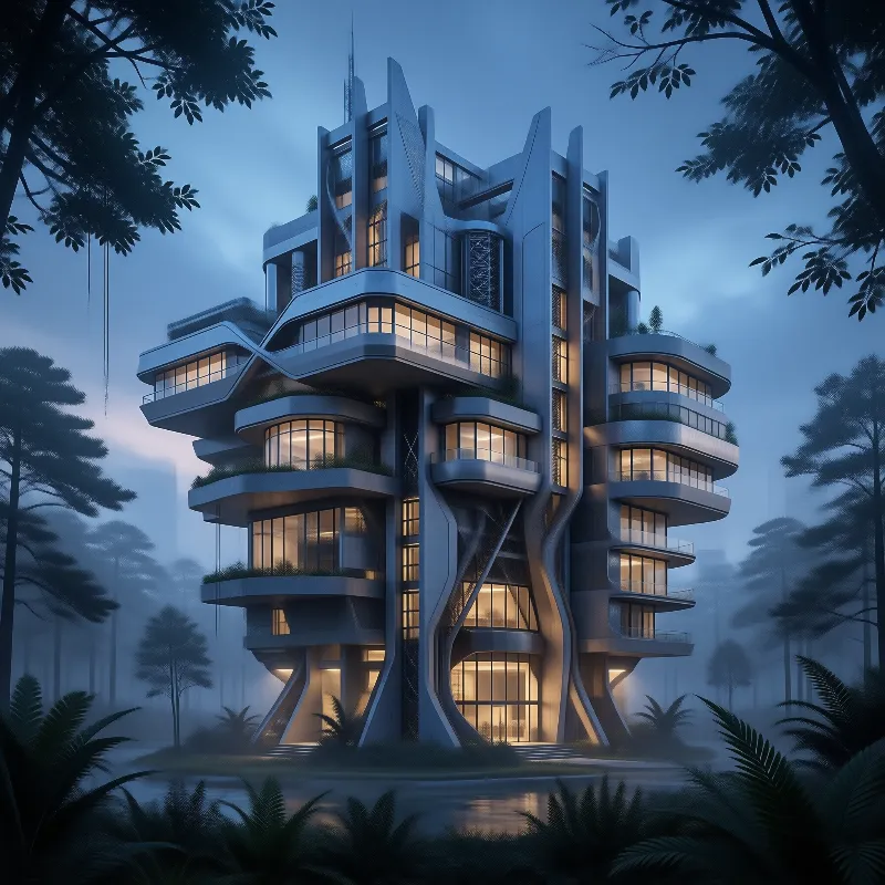 Futuristic Forest Tower