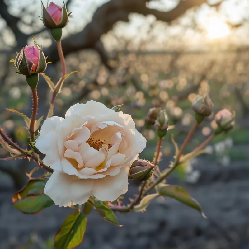 Blooming White Rose