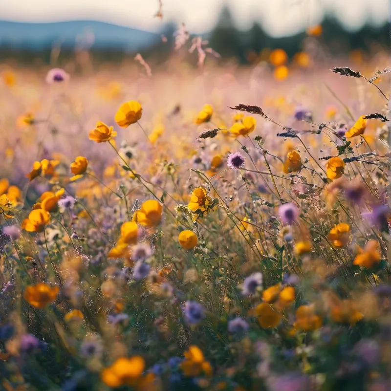 Sunlit Wildflower Meadow