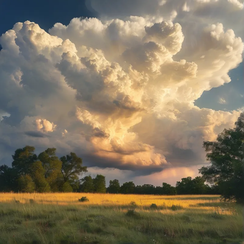Dramatic Sky Over Field