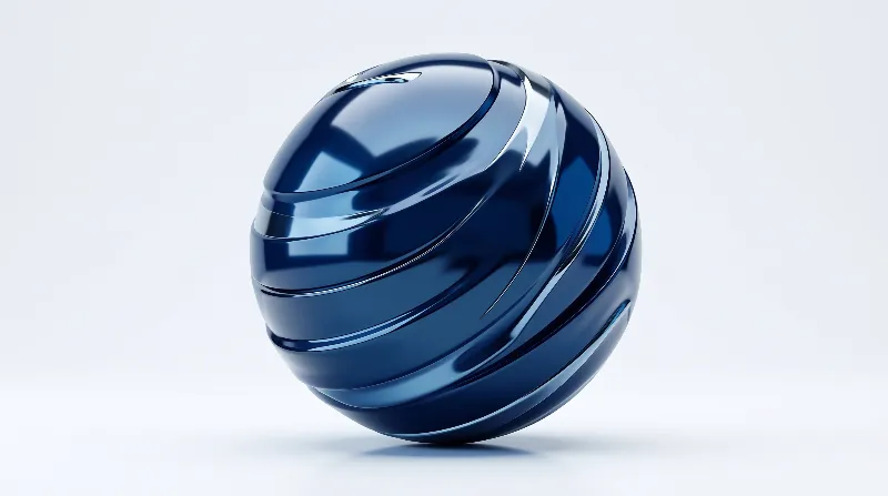Glossy Blue Swirl Sphere
