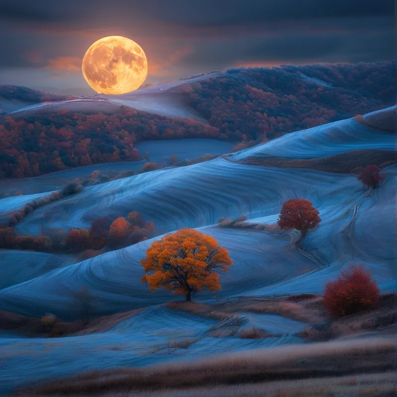 Moon Over Frosty Hills