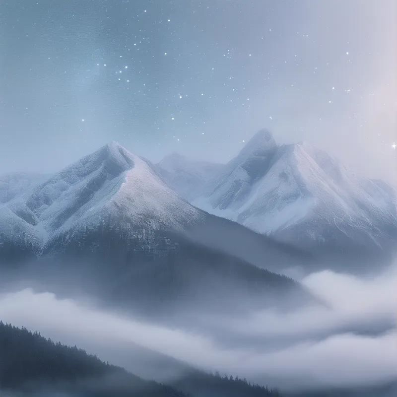 Starry Night Over Snowy Peaks