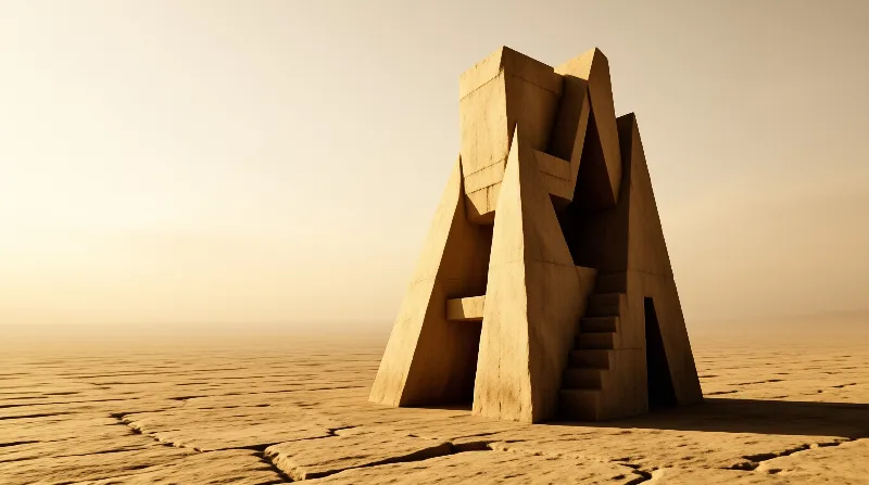 Abstract Monolith in Desert