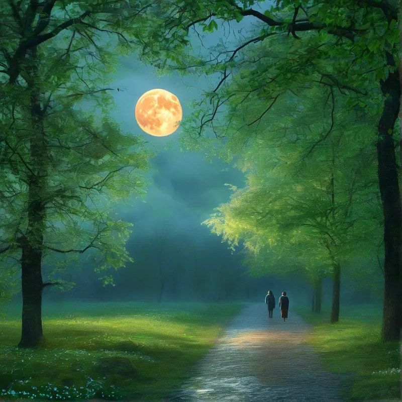 Moonlit Forest Path