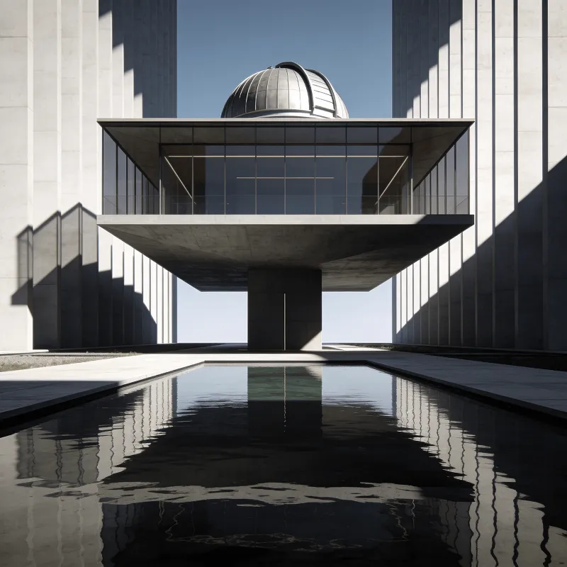 Observatory with Floating Cantilever — Reflecting Pool