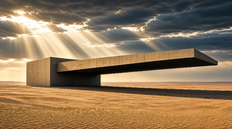 Modern Concrete Structure in Desert