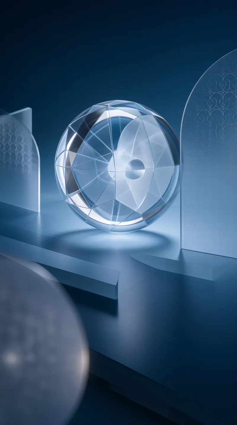 Faceted Glass Sphere