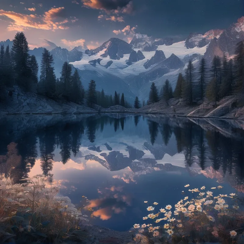 Mountain Lake at Twilight