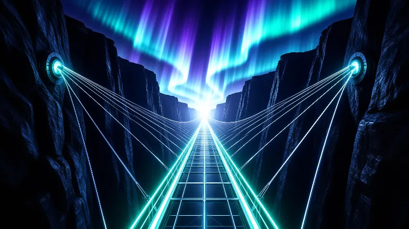 Futuristic Neon Bridge