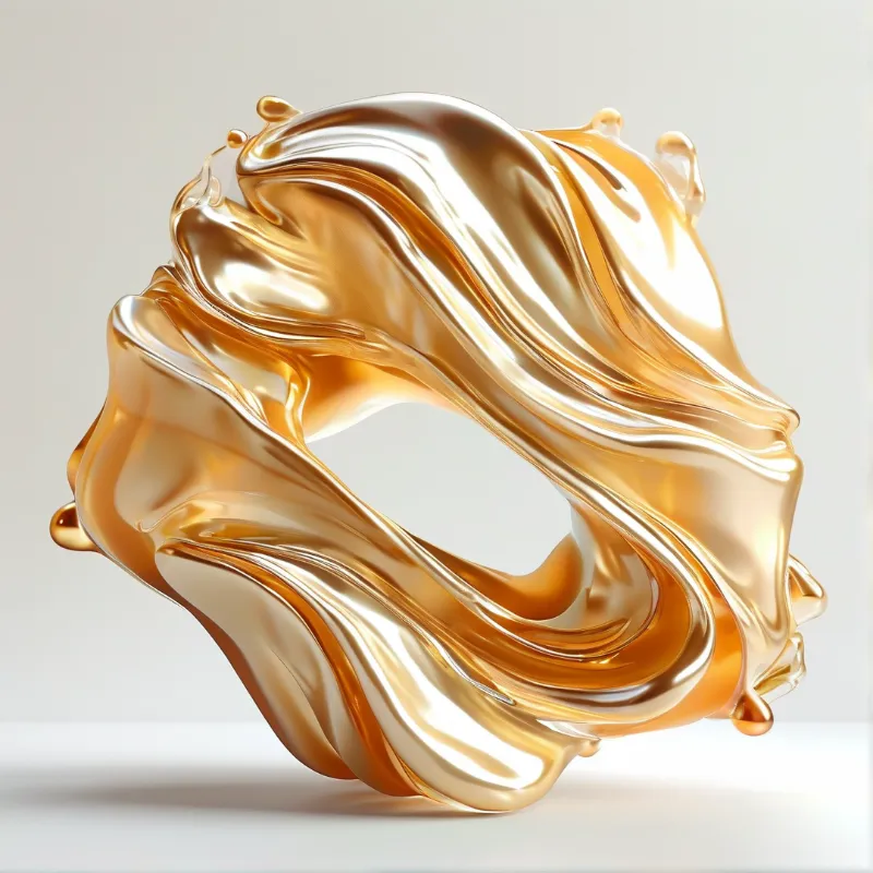 Liquid Gold Torus Sculpture