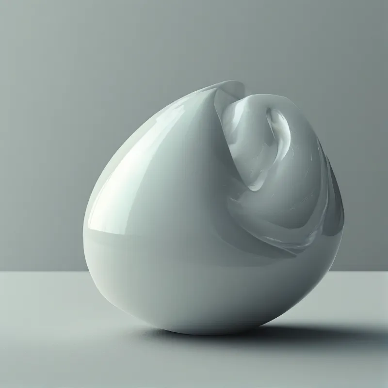 Glossy White Abstract Form