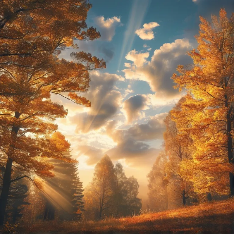 Autumn Forest Sunbeams