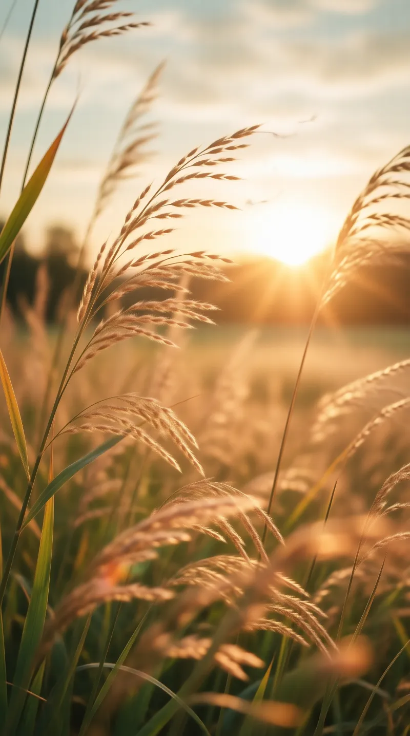 Golden Sunset Grass