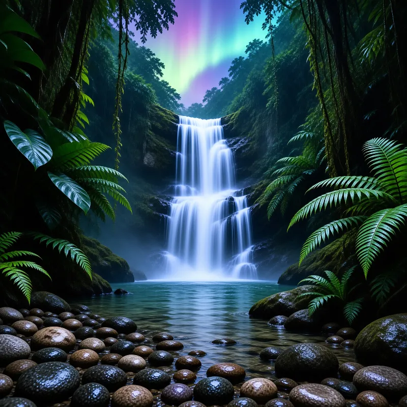 Mystical Forest Waterfall
