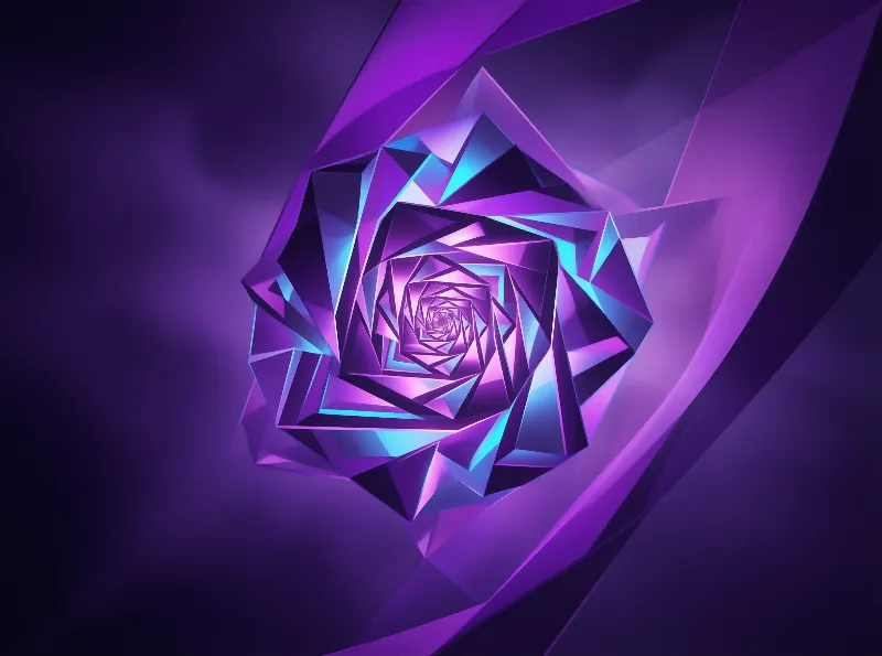 Violet Faceted Spiral — Geometric Study