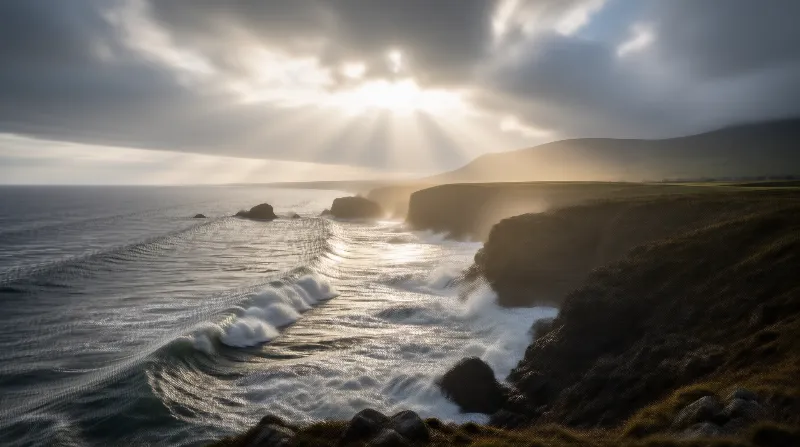 Storm Coast Sunbeams Landscape