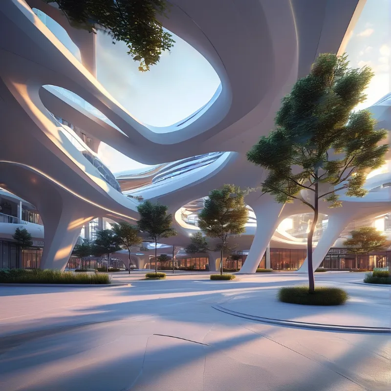 Futuristic White Building