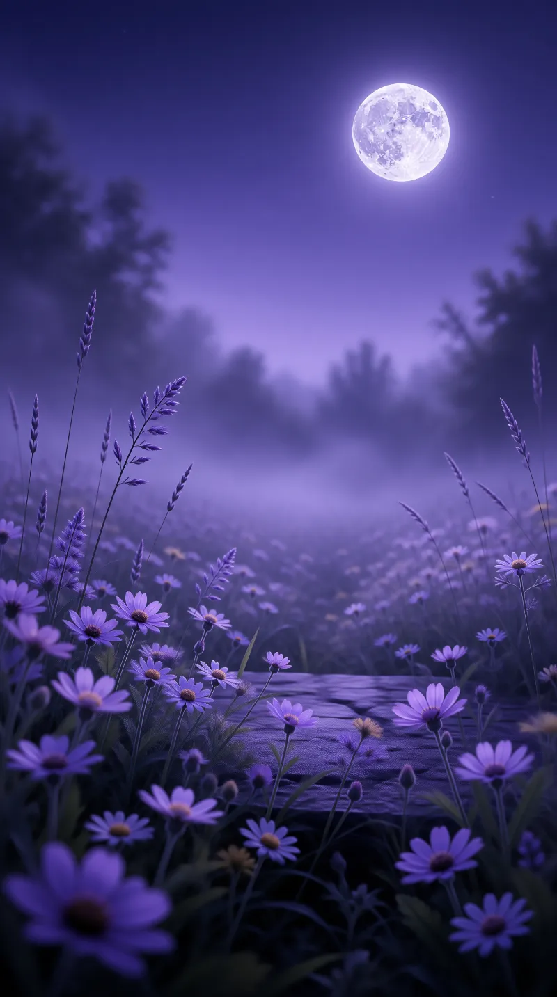Moonlit Purple Garden