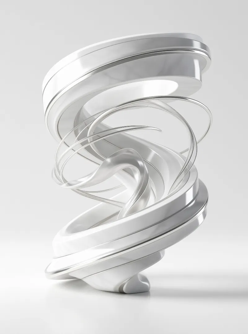 Glossy White Helical Form