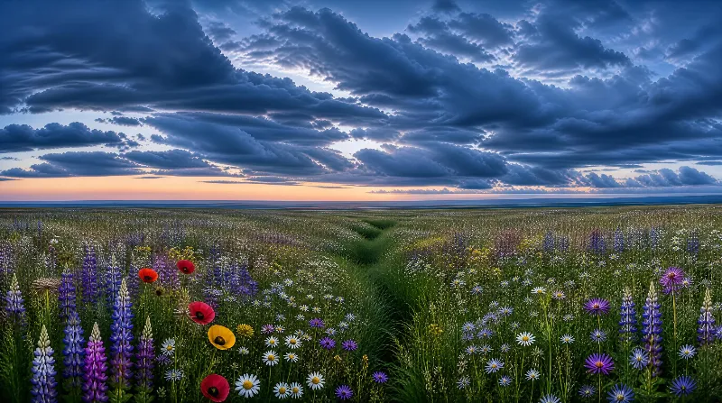 Wildflower Meadow at Twilight