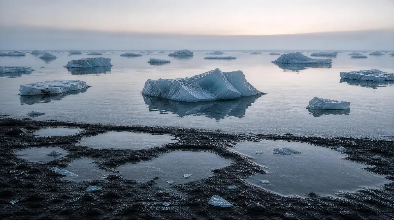 Icebergs on Black Sand Beach