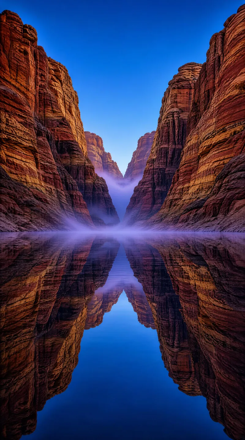Canyon Reflection with Mist