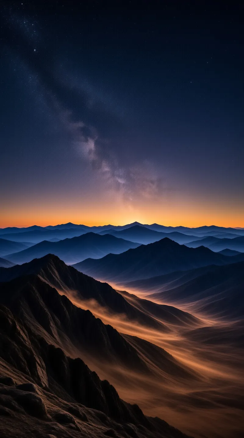 Milky Way Over Mountains