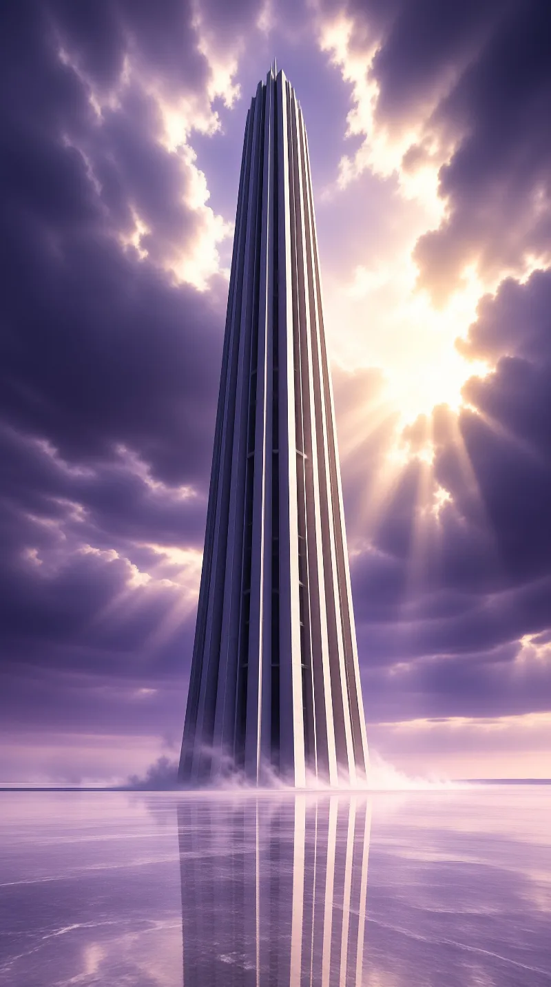 Futuristic Tower at Dusk
