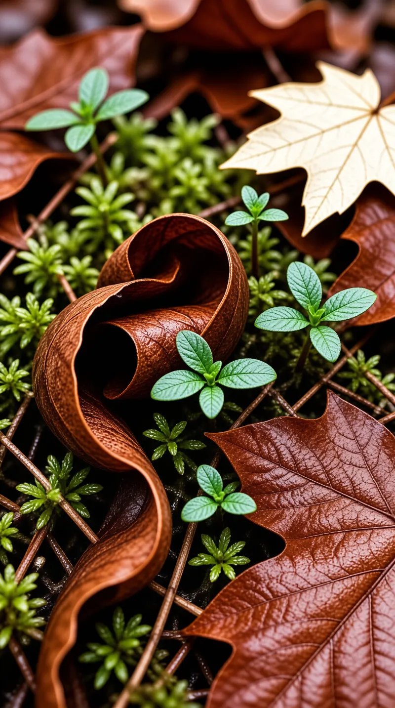 New Sprouts Amidst Dry Leaves