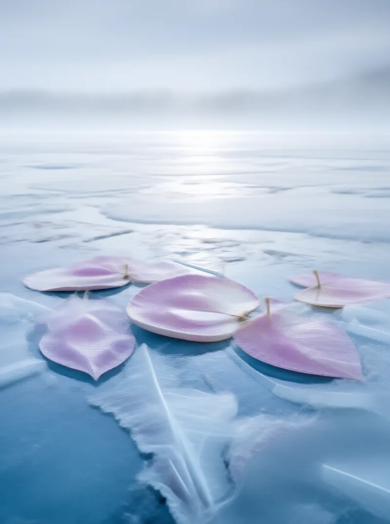 Purple Petals on Ice
