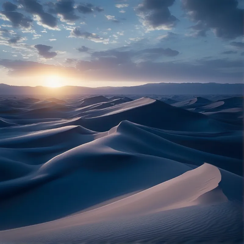 Sunset Over Sand Dunes