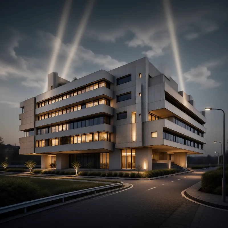 Modern Building at Dusk